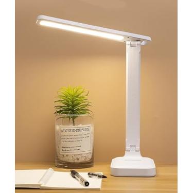 Imagem de Lâmpada de mesa LED para escritório, casa, lâmpada de leitura dobrável e portátil, pequena faixa de luz de mesa LED, 3 brilhos