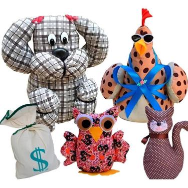 Imagem de Peso De Porta Decorativo Cachorro Galinha Gato Coruja