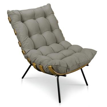 Imagem de Poltrona Costela Suede Marrom Rato Drossi