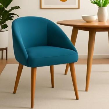 Imagem de kIT 2 Cadeira Lua Decorativa Poltrona Lua Sala de Estar Salão Quarto Estética Decoração Recepção(KIT 2 LUA AZUL MARINHO)