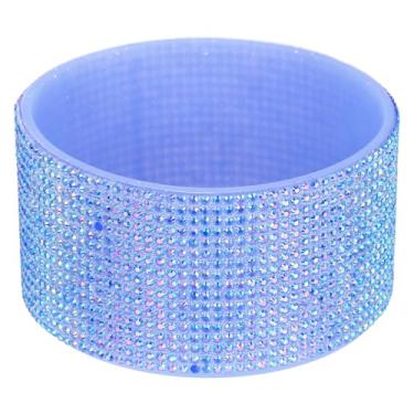 Imagem de Bota de silicone com glitter, bota protetora para garrafa de água de diamante, acessórios de manga antiderrapante para copo Stanley Tumbler 567-1,134 g com fundo de 7 cm, azul escuro