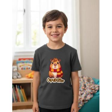 Imagem de Camiseta Infantil Slim Algodão estampa Capivara Capypotter - LOJA RPER
