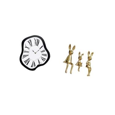 Imagem de Fenteer Escultura de Relógio de Parede em Acrílico Distorcido, E Criativa, com Efeito de Derretimento, Ideal para Decoração de Mesa, Loja, Armário O