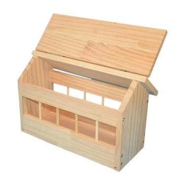 Imagem de Whtkoph Alimentador de pombos, comedouro para aves, comedouro de madeira para quintal, para galinhas, para aves, pombos e pintinhos, S