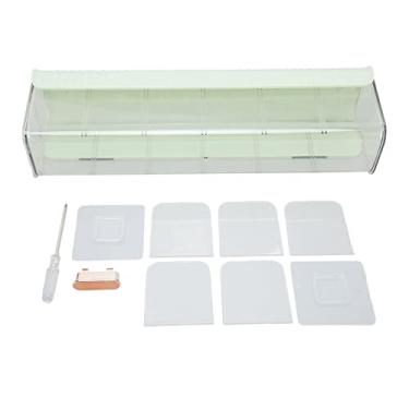 Imagem de Caixa de armazenamento de roupas íntimas montada na parede Caixa de roupas íntimas autoadesivas transparentes sem perfurações com divisórias removíveis para armário, quarto,