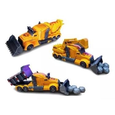 Imagem de Carrinho Vira Robô Luz Som Transformers Caminhão Trator Top - Brinqued