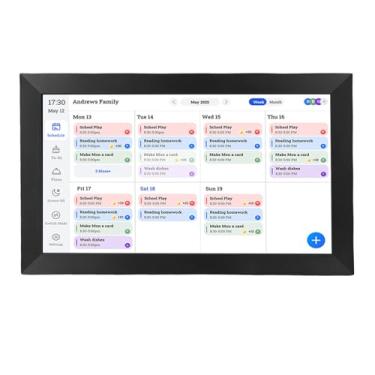 Imagem de Luocute Calendário Digital Inteligente, Tela de Toque LCD de 15,6 Polegadas Com Gráficos de Tarefas Interativos e Programação Familiar, para Organização Doméstica e Porta-retratos (black)