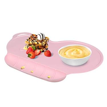 Imagem de Jogo Americano de Silicone Para Captura de Alimentos, Com Sucção de Calor, Placa de Comida Para Bebê, Peça Única Para Bebês