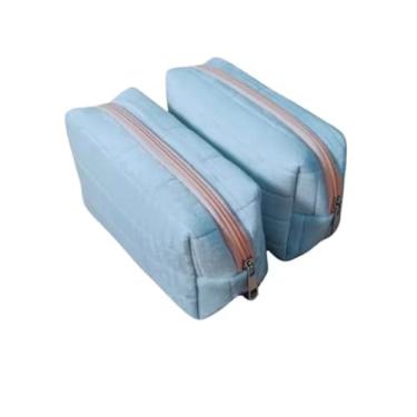 Imagem de ￼Estojo de Veludo Almofadado Grande Capacidade para Canetas e Cosméticos Toque Aveludado