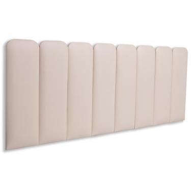 Imagem de Cabeceira Queen Kit 8 Placas Modelo Arredondada - Courino Marfim / Off White