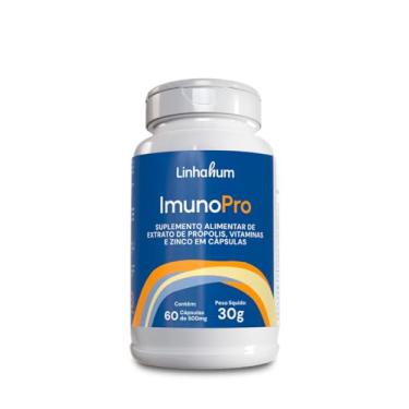 Imagem de Linhahum ImunoPro, Suplemento Nutricional com Própolis Verde, 60 Cápsulas, Sem Glúten, Probiótico para Saúde Gastrointestinal, Contém Vitaminas C, D, E e Zinco