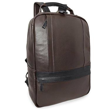 Imagem de Mochila Executiva Masculina De Couro Para Notebook