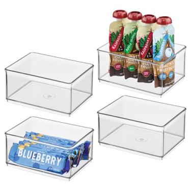 Imagem de Caixa organizadora média rasa iDesign – Conjunto de 4 – Transparente – Feita nos EUA