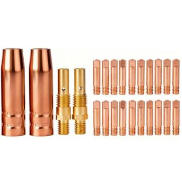 Imagem de Kit de substituição de pistola de solda MIG 24-PK (bocal, difusor, ponta) – Compatível com pistolas de soldagem Vulcan MIGMax 140, MIGMax 215 e OmniPRO 220 (inclui kit de pontas de 0,76 cm)
