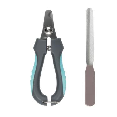 Imagem de Cortador de Unha Pet com Lixa Profissional Para Cachorro Gato Aço Inox Ergonômico Trava Segurança