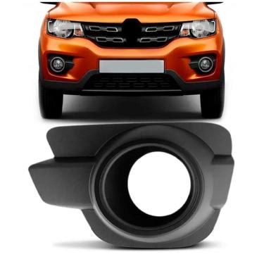 Imagem de Moldura Milha Auxiliar Kwid Com Furo Aro Preto 2017 18 19