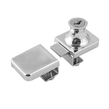 Imagem de Fechaduras de porta de armário fechadura de janela durável com acessórios de hardware de chave trava de exibição de shopping de liga de zinco (fechadura quadrada)