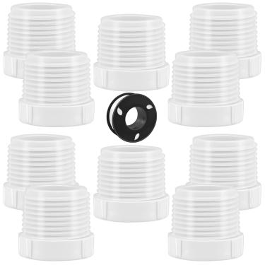 Imagem de BERANMEY 10 peças rosca macho 3/4 polegada para tubo de PVC rosca fêmea de 1/2 polegada acessórios a granel bucha redutora acoplamento conectores adaptadores de tubo (3/10.2 cm × 1/5.1 cm)