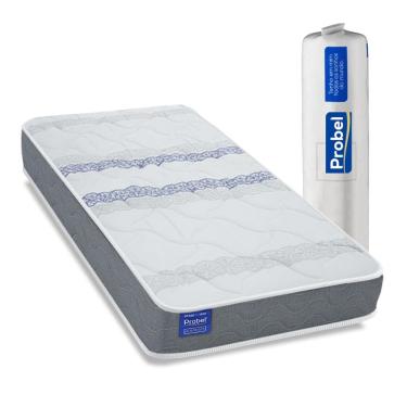 Imagem de Colchão Solteiro Probel Espuma D33 88x188x14 Night Day a Vácuo Branco/Cinza