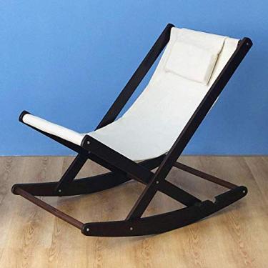 Imagem de Cadeira de balanço dobrável com travesseiro, design lavável, cadeira reclinável relaxante para sala de estar, pátio e terraço