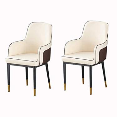 Imagem de Cadeira de jantar, cozinha, sala de jantar, móveis, cadeiras de jantar, conjunto de 2 poltronas para sala de estar, poltronas modernas, com encosto alto, assento macio, cadeiras de jantar à prova
