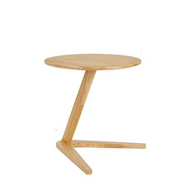 Imagem de Mesa de centro ampla em forma de C, mesa de cabeceira, moderna, madeira de seringueira, quarto, armazenamento, sofá, mesa de canto para escritório, mesa de lanche, mesa de laptop