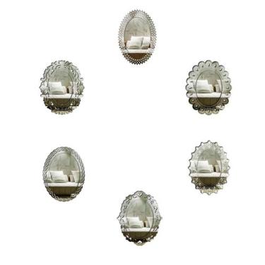 Imagem de Kit Espelhos Decorativos Venezianos  Pegui Mantua 6 Peças - Creatus, E
