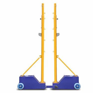 Imagem de Bastões de badminton de vôlei de aço à prova de intempéries, suporte de rede de badminton de vôlei com 2 alturas ajustáveis, equipamento esportivo ao ar livre para adultos e jovens