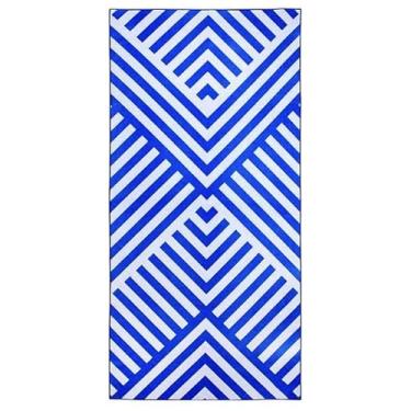 Imagem de Yalych Toalha de banho, toalha de praia grande de pelúcia curta de microfibra secagem rápida sem areia toalhas de praia listradas para esportes adultos toalha de banho 153 x 77 cm B toalhas (cor: azul