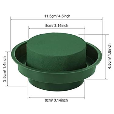 Imagem de Aramox 10 Unidades de Espuma Floral, Tigelas de Plástico, Conjunto Redondo de Espuma de Flores Molhadas para Arranjos de Flores Frescas e Artificiais, Perfeito para Casamentos (verde)