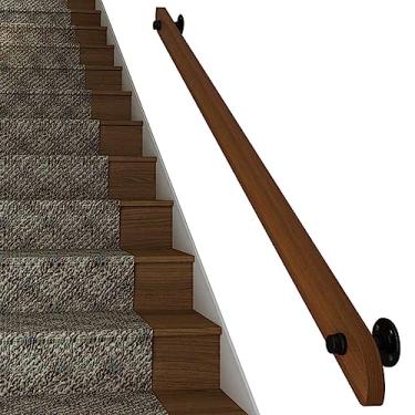 Imagem de Corrimão de escada de madeira antiderrapante para casa contra a parede corrimão para idosos corrimãos de suporte de corredor vários tamanhos (tamanho: 5,8 m)