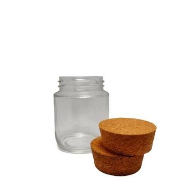 Imagem de Pote De Vidro Belém 240 Ml Com Rolha De Cortiça - 6 Un - Joimar Embala