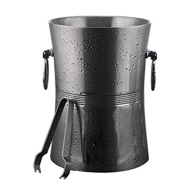 Imagem de GNHGDFFDF Balde de gelo, balde de gelo de aço inoxidável engrossado balde de gelo doméstico balde de champanhe comercial vinho tinto cerveja balde de gelo