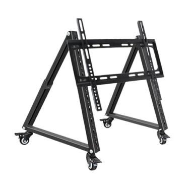 Imagem de Fenteer Suporte de TV móvel de baixa altura em aço, suporte de chão para de alta resistência, preto, para sala de reunião e escritório, máx. 75 kg