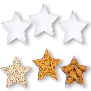 Imagem de FoldTier Pacote com 3 caixas de tabuleiros de charcutaria de 25,4 cm, bandeja de doces, recipiente de comida, para decoração de festa de casamento, chá de panela (Pentagrama)