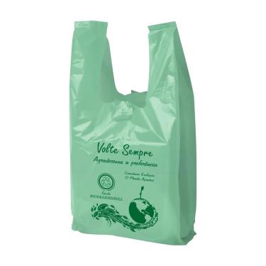 Imagem de Sacola Uzzi Verde Volte Sempre 38x48 Suporta 4kg - Embalagem com 1000 Unidades