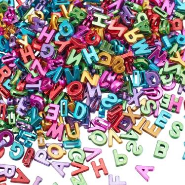 Imagem de SUNNYCLUE 1 caixa com cerca de 400 peças de contas acrílicas do alfabeto contas coloridas macaroon a granel A-Z bala aleatória 3D espaçadores iniciais opacos soltos para fabricação de joias