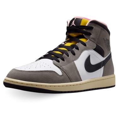 Imagem de Tênis masculino Air Jordan 1 Mid SE Cave Stone (branco/pedra caverna/enxofre escuro/cinza óleo), Branco/pedra caverna/enxofre escuro/cinza óleo, 41
