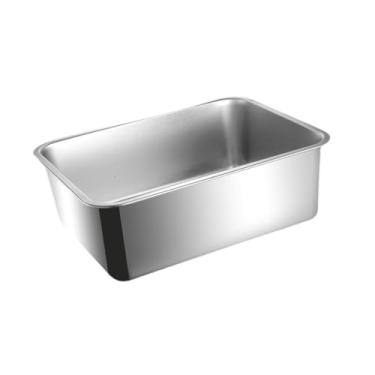 Imagem de Generic Caixa de areia para gatos, caixa sanitária para gatos, bandeja sanitária aberta de aço inoxidável para gatos pequenos, 44.5 Cm X 34.5 Cm