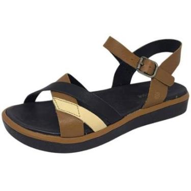 Imagem de Sandalia Feminina Flatform Conforto Couro Dia a Dia New Face-Feminino