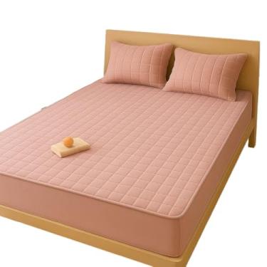 Imagem de Capa Protetora Impermeável para Colchão com Elástico 360° - Tecido Matelado Macio, Antialérgica e Antivazamentos - Lavável na Máquina(Casal,Rosê)