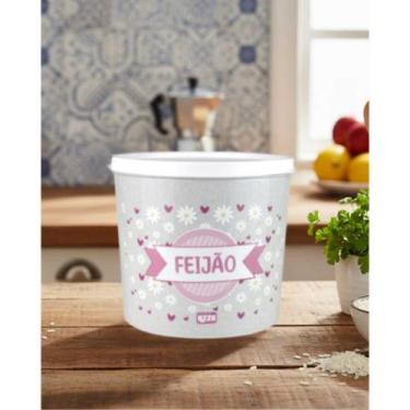 Imagem de Pote de Armazenamento Floral Cinza Hermético Linha Daisy 2L, FEIJÃO