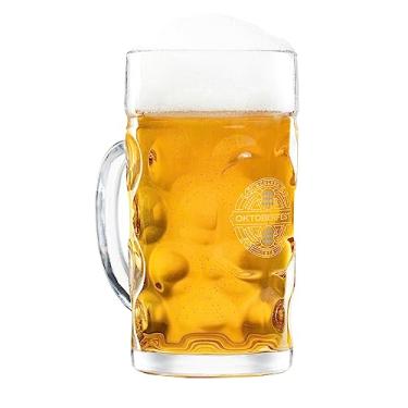 Imagem de BAVARIA TRACHTEN Oktoberfest Caneca de cerveja de vidro - caneca de cerveja autêntica - Canecas de cerveja alemãs tradicionais - Caneca Franziskaner Vidro Weissbier - Caneca de cerveja de 1 litro de 1 litro - Extra Grande