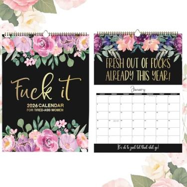 Imagem de JFBNXB Calendário de parede engraçado 2026, 2026 engraçado com designs humorísticos, calendário suspenso de 12 meses para planejamento e presentes, perfeito para alívio de estresse de escritório e
