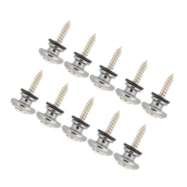 Imagem de Generic Botão de Bloqueio da Alça de Baixo Elétrico 10 Peças Pino de Extremidade de Metal Com Segurança, Fácil Instalação, Uso Conveniente, Ferro de + Liga de Zinco, Ouro Preto Prateado 0,9 X 0,6