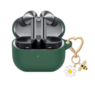 Imagem de QIMZBAAT Capa para Samsung Galaxy Buds 3 e Galaxy Buds 3 Pro e Bud 3 FE com chaveiro fofo de abelha, margarida, capa protetora de silicone macio para Samsung Galaxy Buds3 Series capa de carregamento