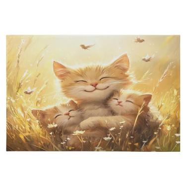 Imagem de CEBUGI Tapete de área 60 x 90 cm macio lavável tapete antiderrapante com suporte de borracha tapetes fofos para área de gato pequeno para sala de estar, quarto, decoração de casa