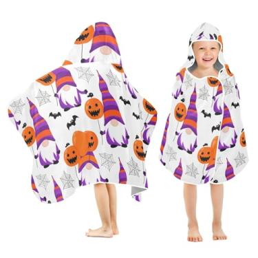 Imagem de Burbuja Gnomos segurando balão toalha de banho com capuz para crianças, toalha de praia de pelúcia macia absorvente para meninas meninos chuveiro 3-10 anos, 61 x 127 cm