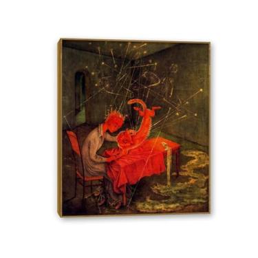 Imagem de Zeichn8u Remedios Varo Canvas Sympathy Posters Wall Art Surrealism Home Decor Remedios Varo Art Prints Pinturas Sala de Estar Quarto Presente Decoração de Parede 50x40cm (50.8x40.6 cm) Moldura teca