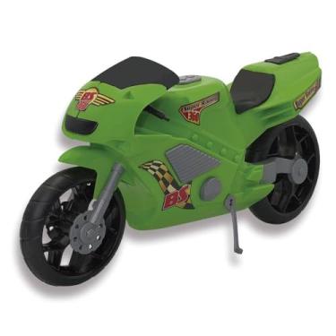 Imagem de Super Moto 360 Esportiva, Brinquedo de Moto Esportiva, Verde, Polipropileno, 39x20x10cm, com Rodas Esportivas e Pezinho de Apoio, 300g